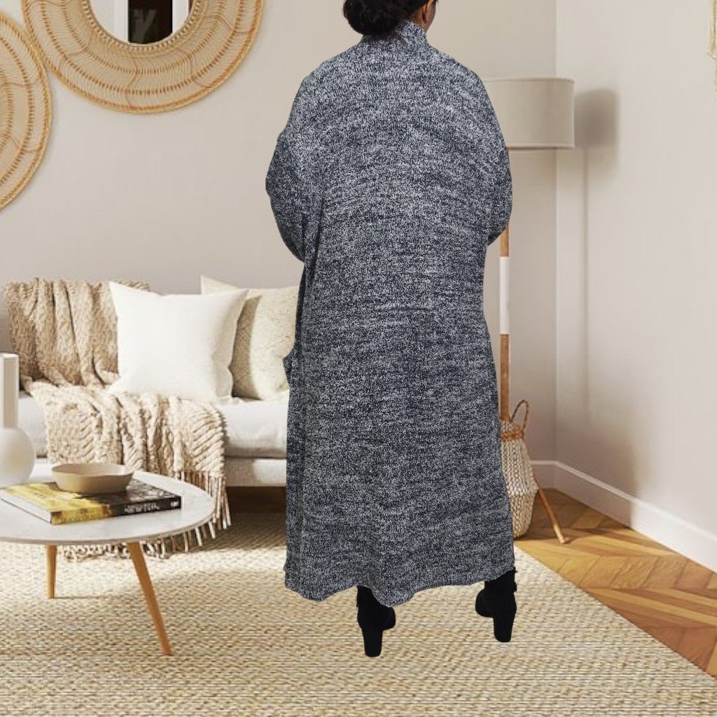 Ladies Grey Fluff Long Pocket Coat - StylePhase SA
