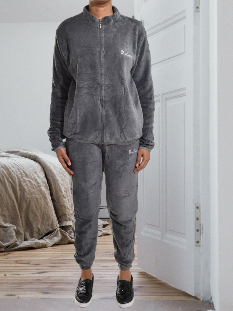 Ladies Grey Fluffy Tracksuit - StylePhase SA