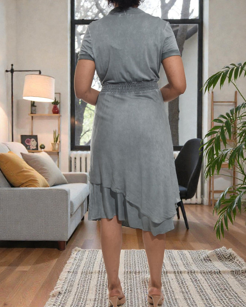 Ladies Grey Frill Dress - StylePhase SA