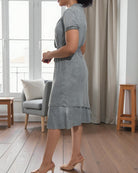 Ladies Grey Frill Dress - StylePhase SA