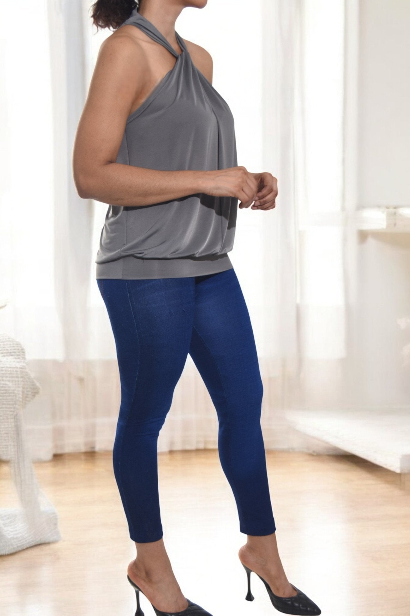 Ladies Grey Halter Neck Top - StylePhase SA