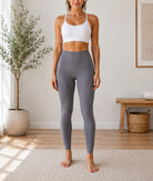 Ladies Grey High-Waist Side Pocket Activewear Leggings - StylePhase SA