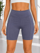 Ladies Grey High-Waist Side Pocket Activewear Shorts - StylePhase SA