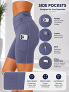 Ladies Grey High-Waist Side Pocket Activewear Shorts - StylePhase SA