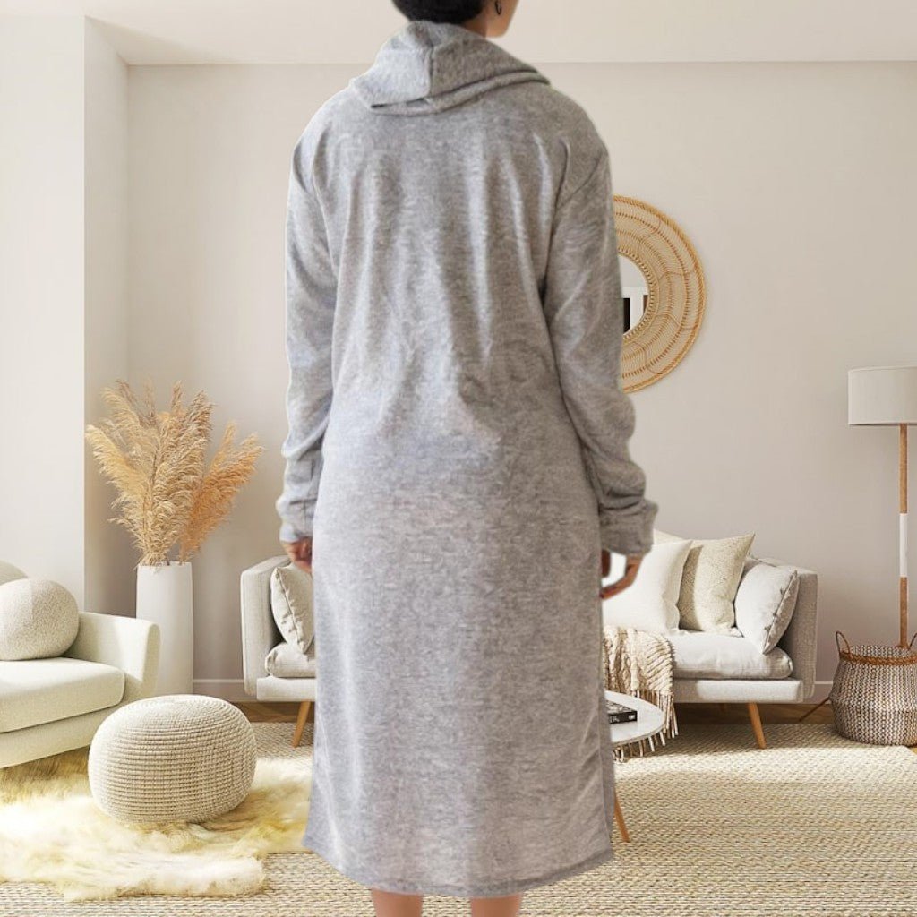 Ladies Grey Hoody Fleece Dress - New York 75 - StylePhase SA