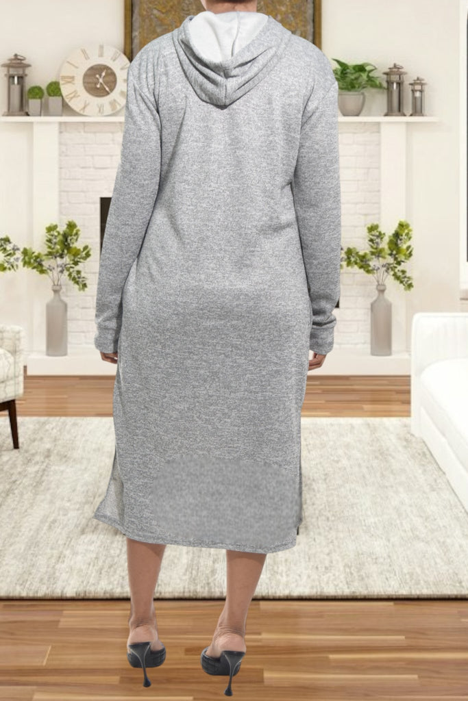 Ladies Grey Hoody Fleece Dress - New York 96 - StylePhase SA
