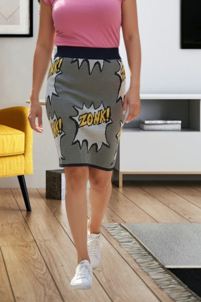 Ladies Grey Jersey Knit Skirt - StylePhase SA