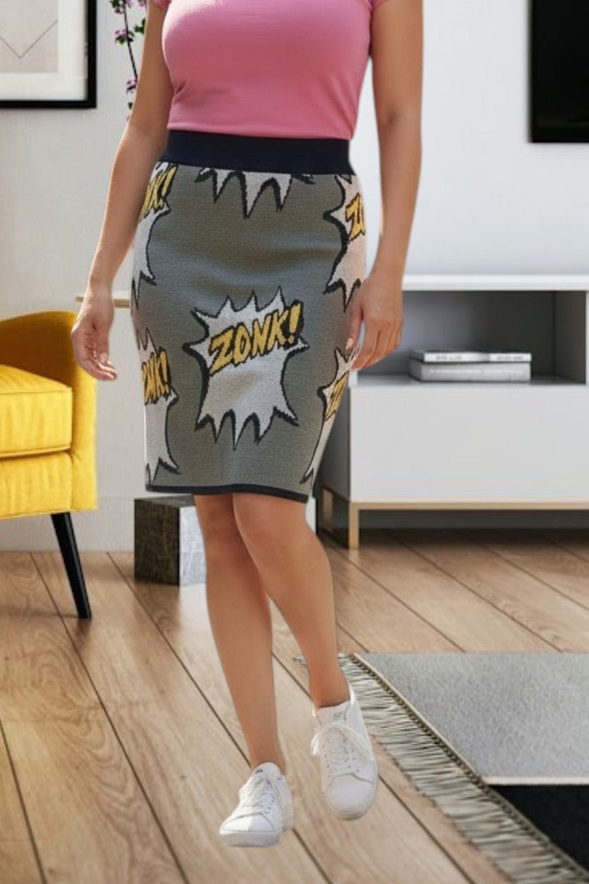 Ladies Grey Jersey Knit Skirt - StylePhase SA