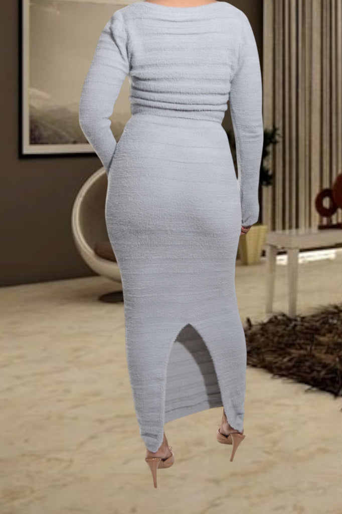 Ladies Grey Jersey Two Piece Set - StylePhase SA