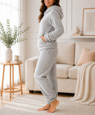 Ladies Grey Kangaroo Hoody Plush Pj Set - StylePhase SA