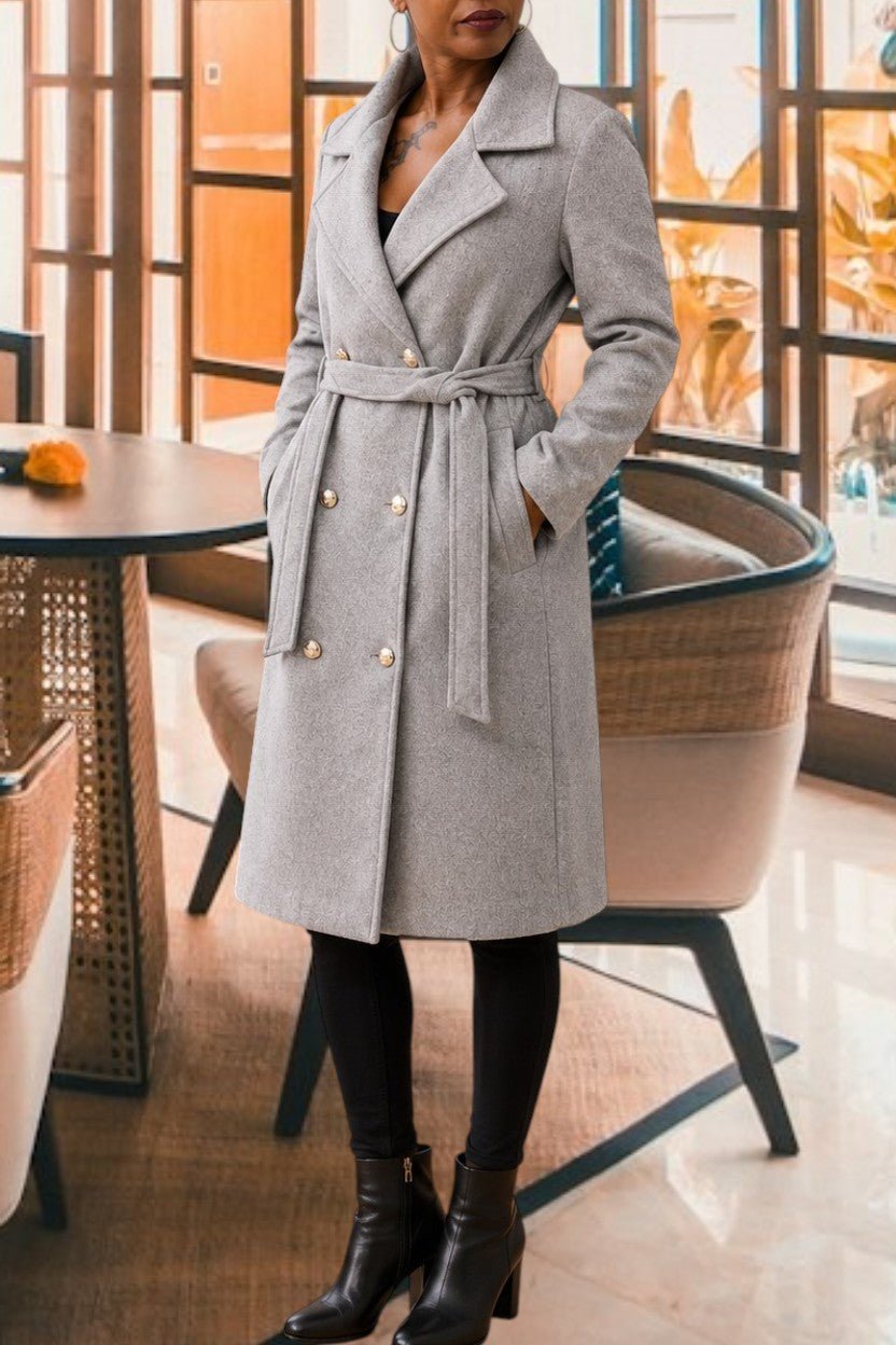 Ladies Grey Line Double Breast Coat - StylePhase SA