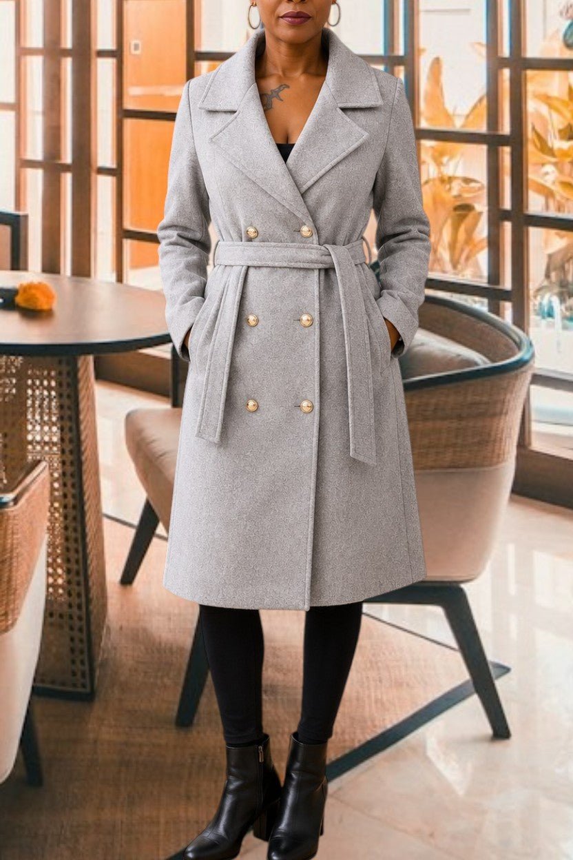 Ladies Grey Line Double Breast Coat - StylePhase SA