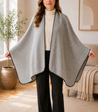Ladies Grey Line Open Front Shawl - StylePhase SA