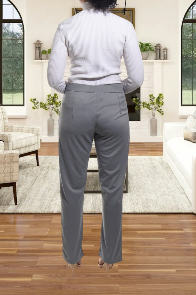 Ladies Grey Long Zip Pants - StylePhase SA