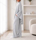 Ladies Grey Melange New Feeling Wide Leg Two-Piece Set - StylePhase SA