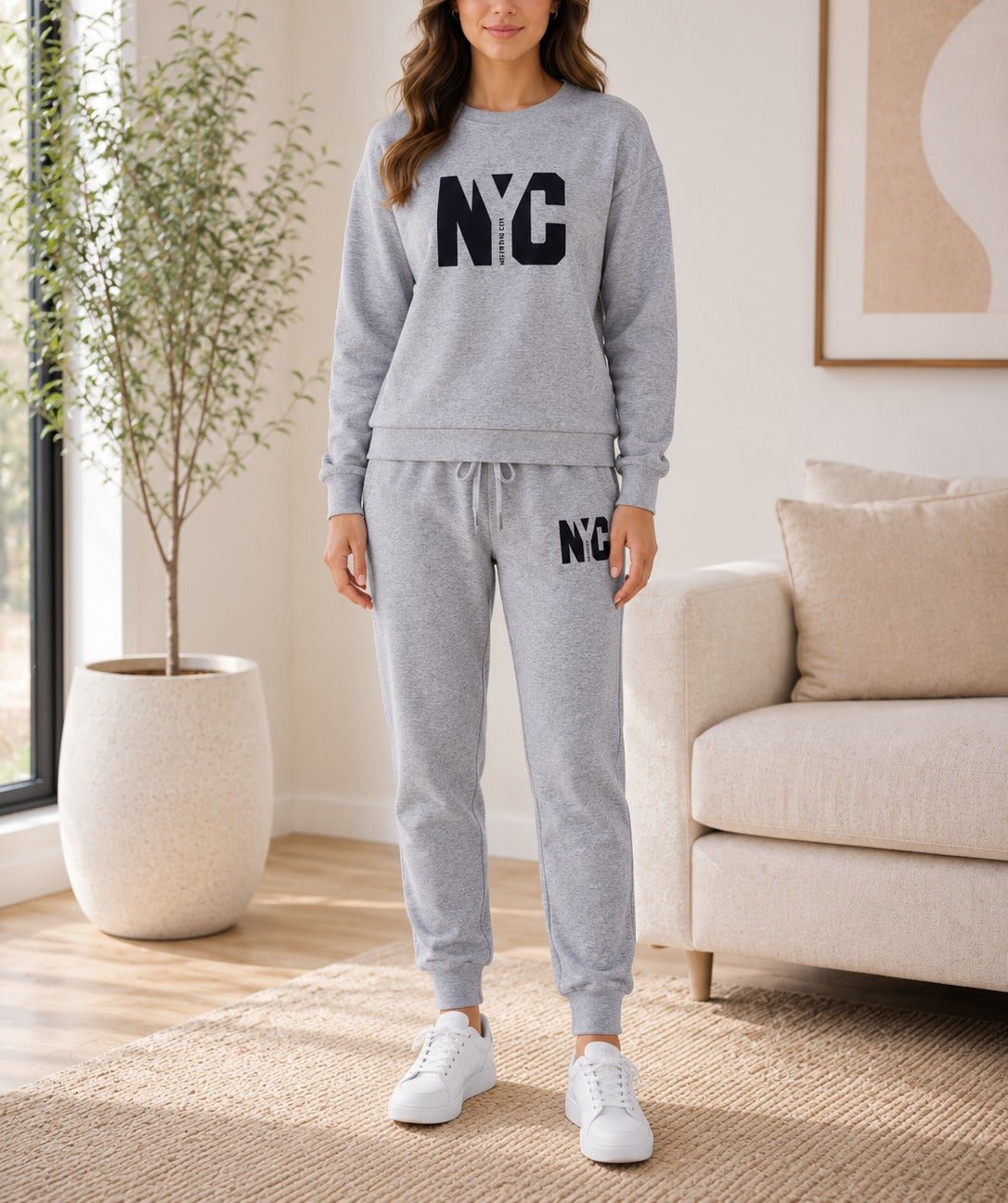 Ladies Grey NYC Loungewear Set - StylePhase SA