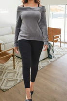 Ladies Grey Off Shoulder Top - StylePhase SA