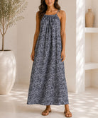 Ladies Grey Paisley Pocket Maxi Dress - StylePhase SA
