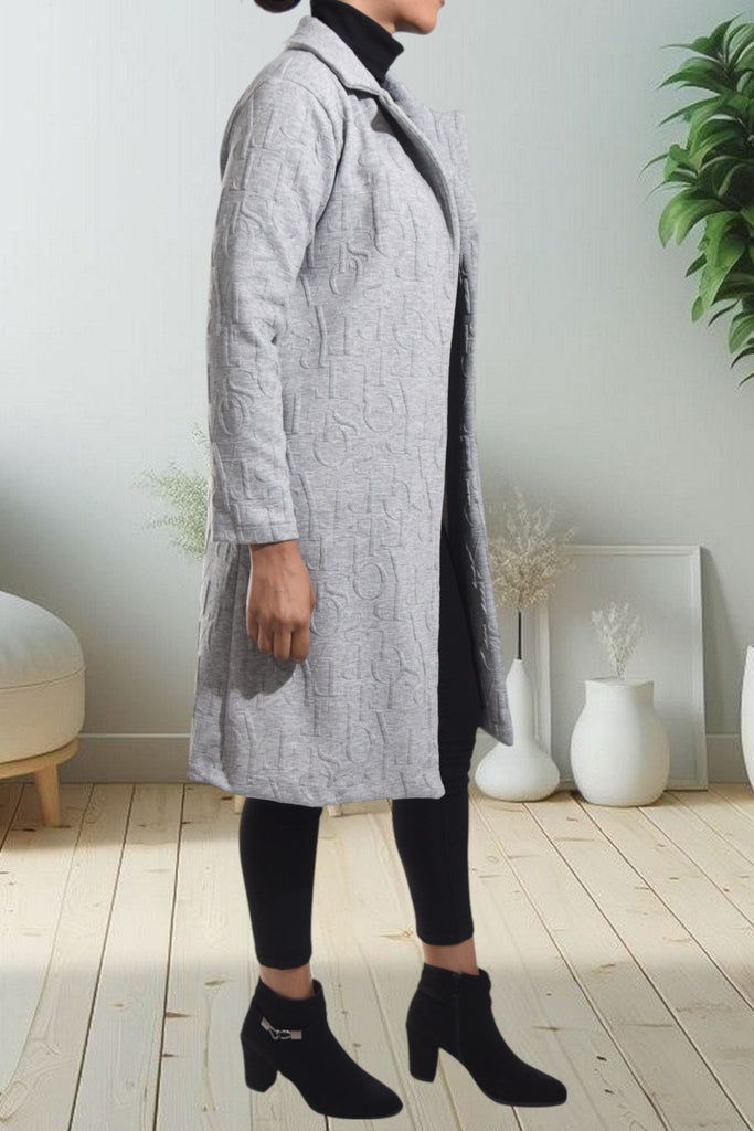 Ladies Grey Pattern Open Coat - StylePhase SA