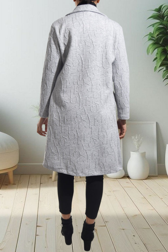 Ladies Grey Pattern Open Coat - StylePhase SA