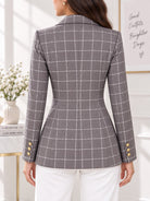 Ladies Grey Plaid Blazer - StylePhase SA