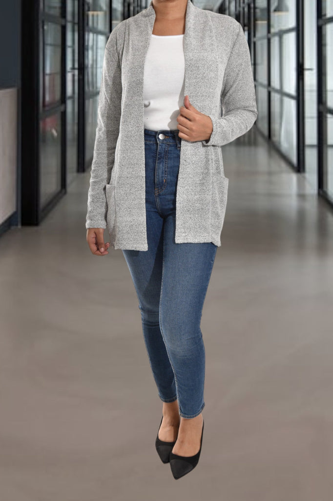 Ladies Grey Pocket Cardigan - StylePhase SA