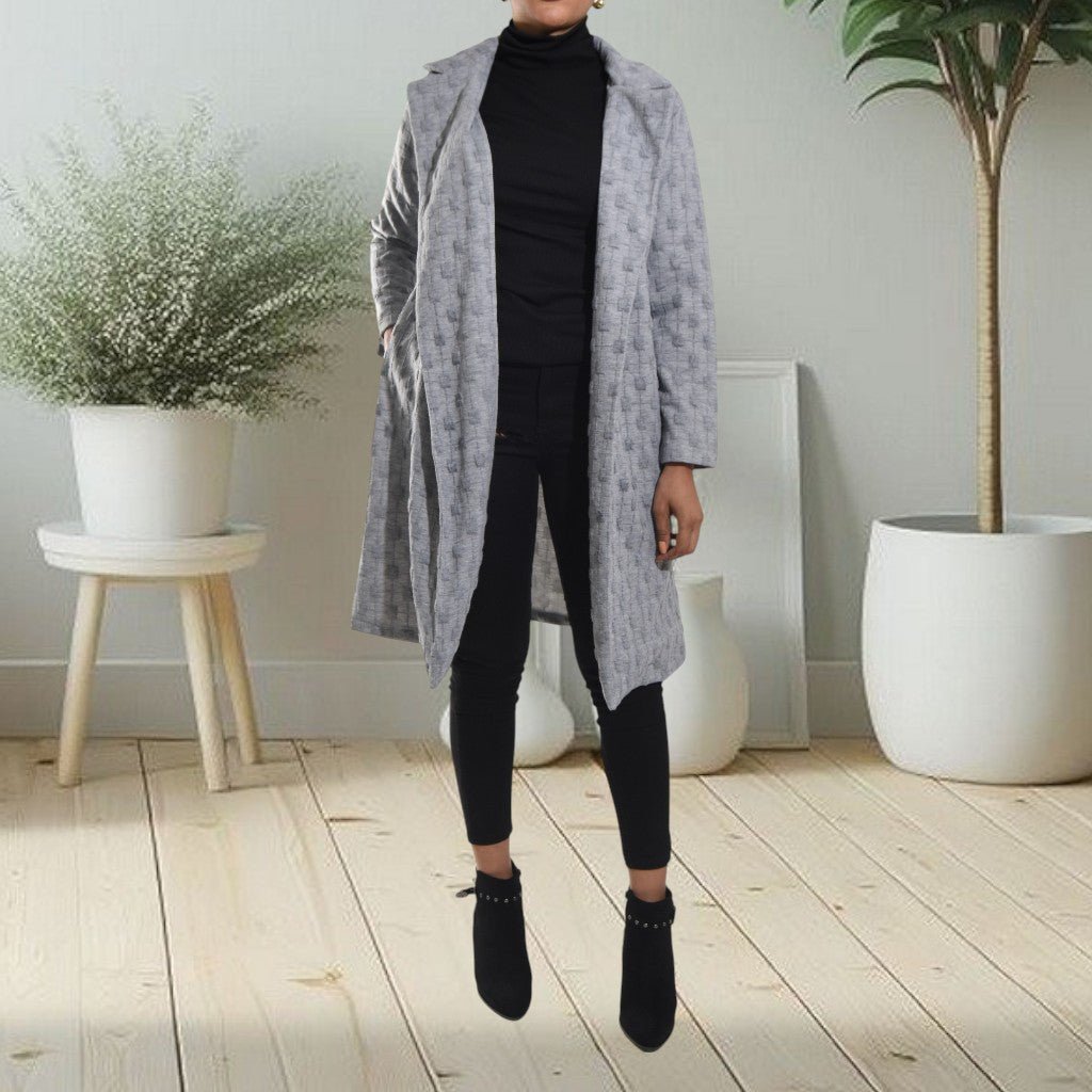 Ladies Grey Pocket Open Coat - StylePhase SA