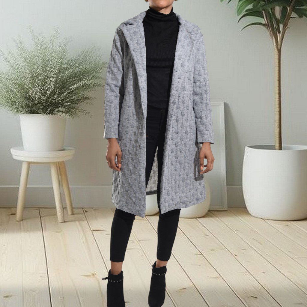 Ladies Grey Pocket Open Coat - StylePhase SA