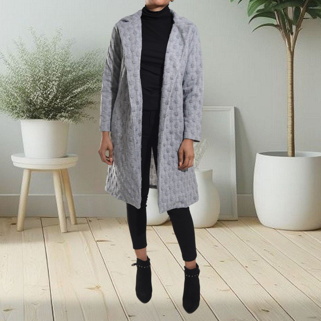 Ladies Grey Pocket Open Coat - StylePhase SA