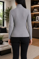 Ladies Grey Polo Neck Jersey - StylePhase SA