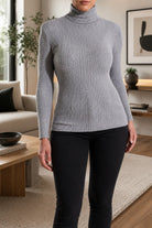 Ladies Grey Polo Neck Jersey - StylePhase SA