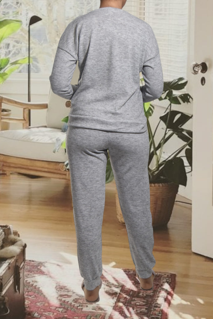 Ladies Grey Printed Pyjama Set - Life - StylePhase SA
