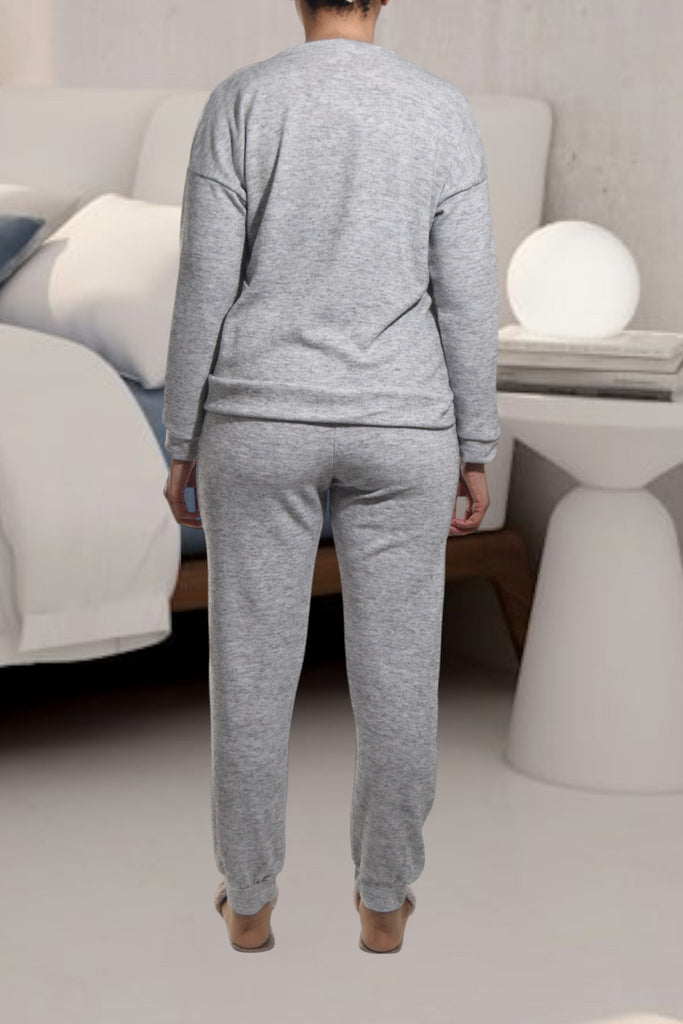 Ladies Grey Printed Pyjama Set - LOVE - StylePhase SA