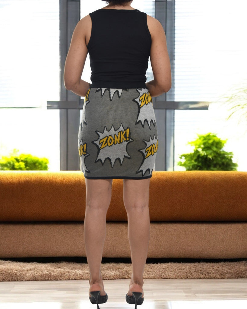Ladies Grey Printed Skirt - StylePhase SA