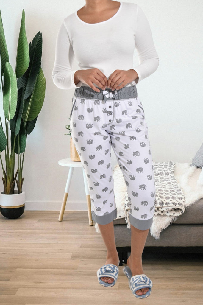 Ladies Grey Printed Sleep Pants - StylePhase SA