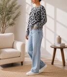 Ladies Grey Printed Sweater - New Feeling - StylePhase SA