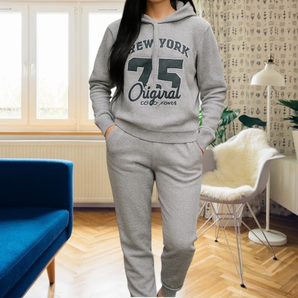 Ladies Grey Printed Tracksuit Set - StylePhase SA