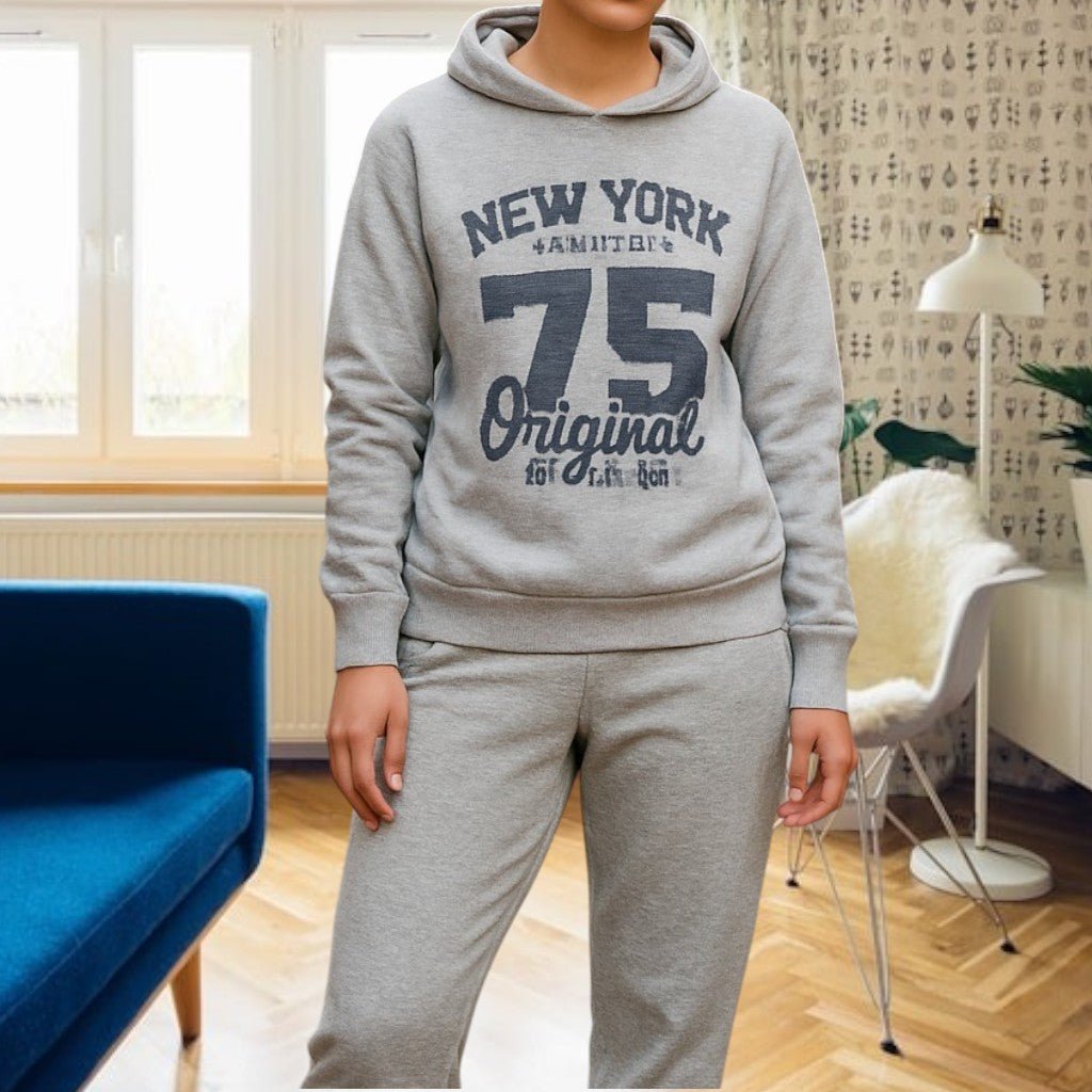 Ladies Grey Printed Tracksuit Set - StylePhase SA