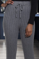 Ladies Grey Rib High Waist Pants - StylePhase SA
