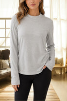 Ladies Grey Rib Long Sleeve Top - StylePhase SA
