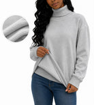 Ladies Grey Rib Polo Neck Jersey - StylePhase SA