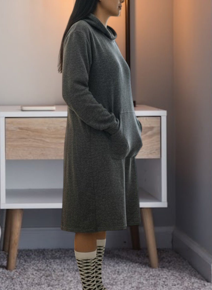 Ladies Grey Shaded Fleece Sleep Shirt - StylePhase SA