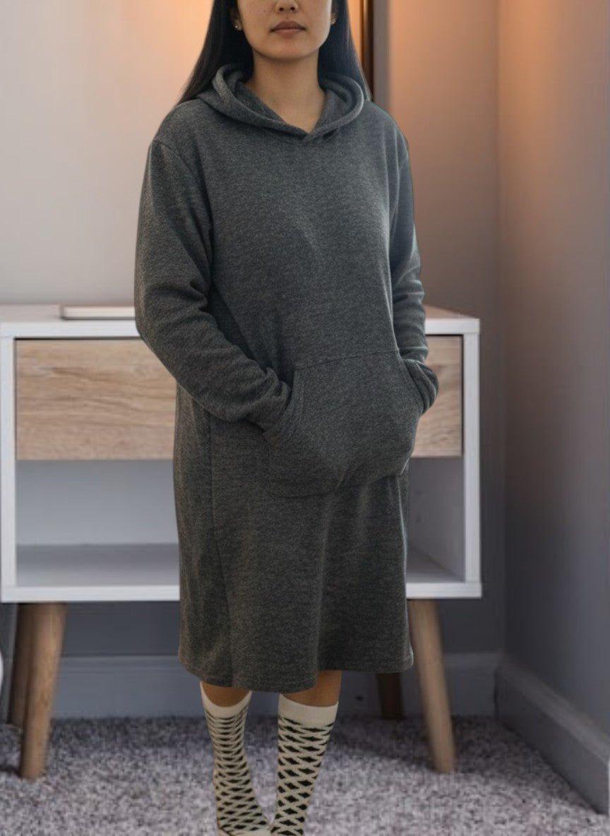 Ladies Grey Shaded Fleece Sleep Shirt - StylePhase SA