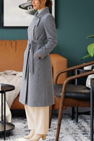 Ladies Grey Side Collar Coat - StylePhase SA