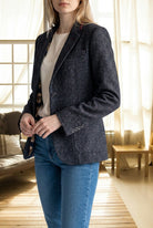 Ladies Grey Spotted Slim Fit Blazer Coat - StylePhase SA