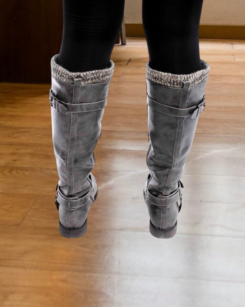 Ladies Grey Talisa Fur Boots - StylePhase SA