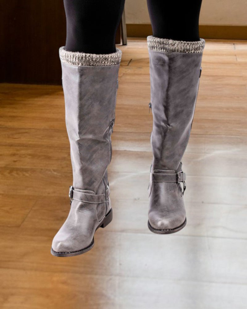 Ladies Grey Talisa Fur Boots - StylePhase SA