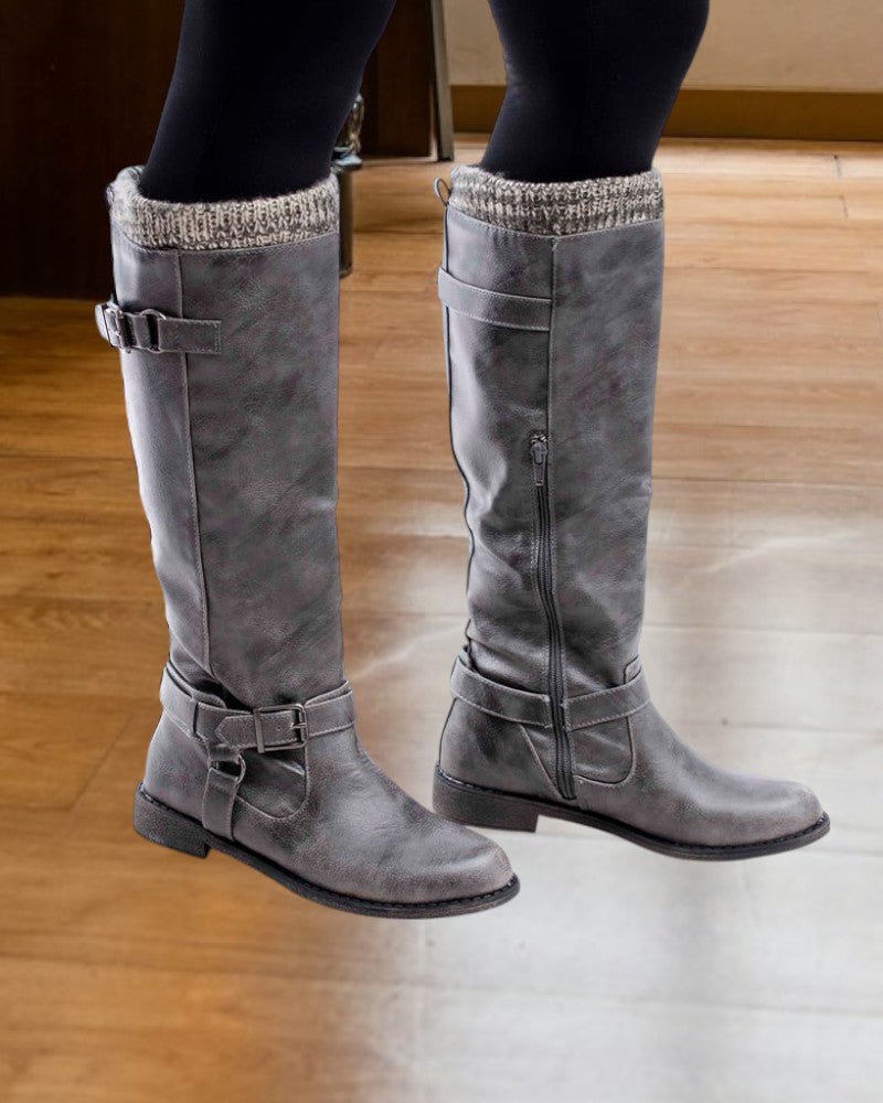 Ladies Grey Talisa Fur Boots - StylePhase SA
