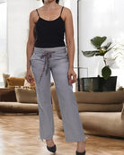 Ladies Grey Tie Pants - StylePhase SA