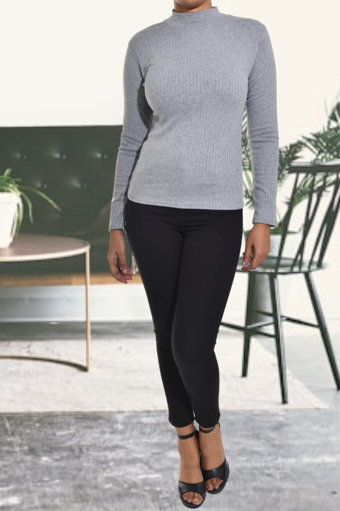 Ladies Grey Turtle Neck Top - StylePhase SA